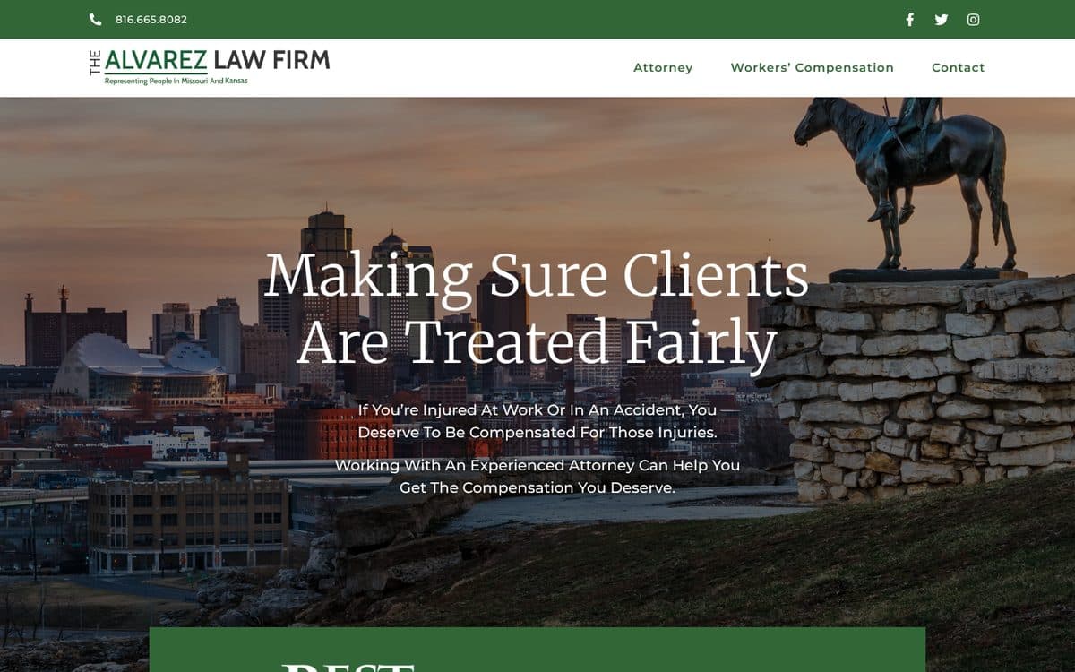 The Alvarez Law Firm homepage