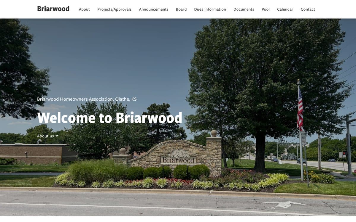 Briarwood HOA homepage